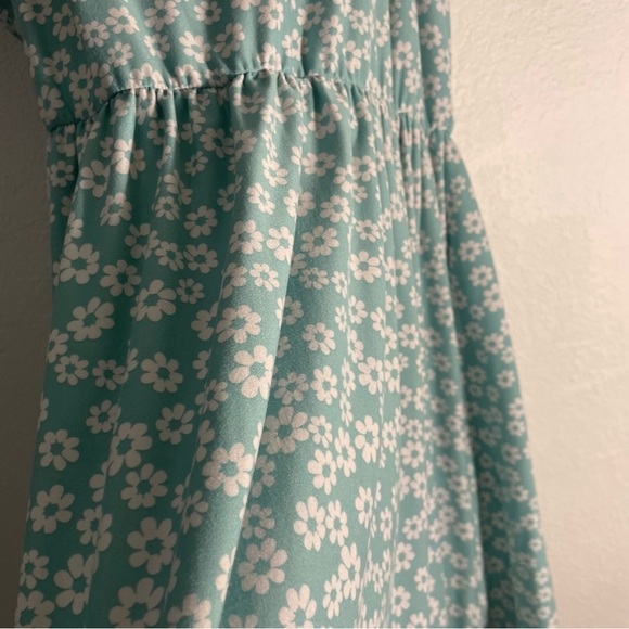 No Boundaries woman mini prairie dress size XXL over the shoulder mint floral - Picture 11 of 11